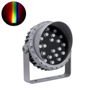 FLOOD-MENA 90648 Προβολέας Σποτ Wall Washer με Αντιθαμβωτική Γρίλια LED 36W 3060lm 30° DC 24V Αδιάβροχο IP65 RGBW DMX512 Dimmable – Ασημί – Μ23 x Π23 x Υ18cm – 3 Χρόνια Εγγύηση