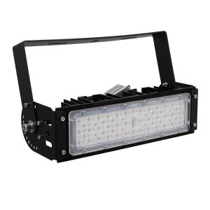 GOLIATH 90100-1 Προβολέας Γηπέδου LED 50W 8000lm SDCM<5 75°*135° Fish Eye Lens AC 100-277V Αδιάβροχο IP65 IK08 Ψυχρό Λευκό 5000K - LUMILEDs SMD Chip & MEANWELL Driver - Μαύρο Χυτό Αλουμίνιο - Μ32 x Π12 x Υ9cm - 5 Χρόνια Εγγύηση