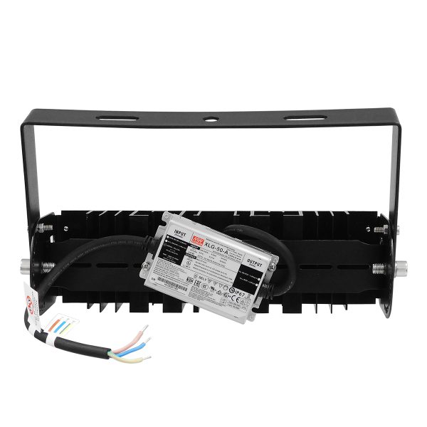 GOLIATH 90100-1 Προβολέας Γηπέδου LED 50W 8000lm SDCM<5 75°*135° Fish Eye Lens AC 100-277V Αδιάβροχο IP65 IK08 Ψυχρό Λευκό 5000K - LUMILEDs SMD Chip & MEANWELL Driver - Μαύρο Χυτό Αλουμίνιο - Μ32 x Π12 x Υ9cm - 5 Χρόνια Εγγύηση - Image 4