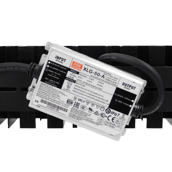 GOLIATH 90100-1 Προβολέας Γηπέδου LED 50W 8000lm SDCM<5 75°*135° Fish Eye Lens AC 100-277V Αδιάβροχο IP65 IK08 Ψυχρό Λευκό 5000K - LUMILEDs SMD Chip & MEANWELL Driver - Μαύρο Χυτό Αλουμίνιο - Μ32 x Π12 x Υ9cm - 5 Χρόνια Εγγύηση - Image 5