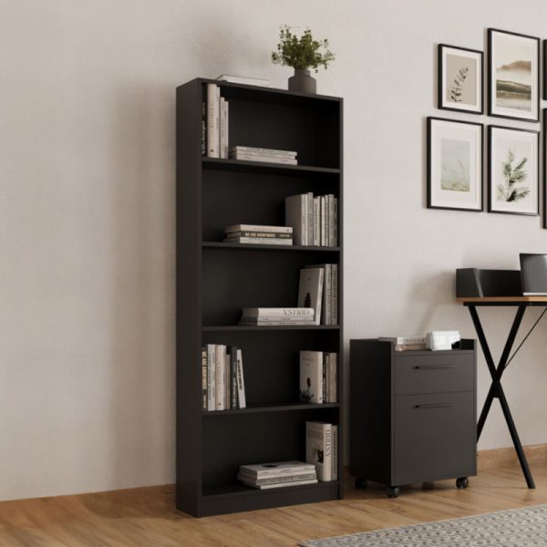 Βιβλιοθήκη Max  σε ανθρακί απόχρωση 58x23x170εκ - Image 2
