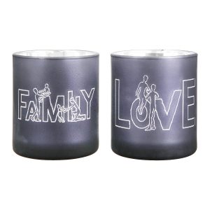 Θήκη Ρεσώ  ‘Family’ Γκρι Γυαλί 8cm Σε 2 Σχέδια