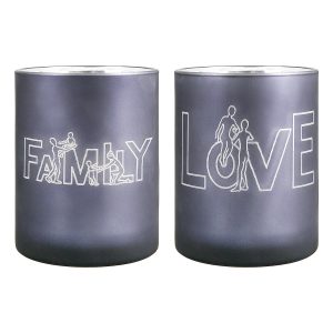 Θήκη Ρεσώ  ‘Family’ Γκρι Γυαλί 12.5cm Σε 2 Σχέδια