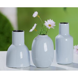 Βάζο Ανοιχτό Μπλε Μέταλλο 6.5×7.5×11.5cm Σε 3 Σχέδια