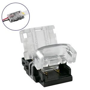 70718 Ταχυσύνδεσμος Ένωσης IP20 – Strip To Cable Connector για Ένωση 1 x Μονόχρωμης Ταινίας LED Πλάτους 10mm με 1 x Καλώδιο Τροφοδοσίας