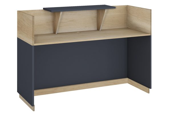 Γραφείο reception Lotus  σε χρώμα φυσικό - ανθρακί 180x70x110εκ - Image 2