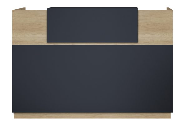 Γραφείο reception Lotus  σε χρώμα φυσικό - ανθρακί 180x70x110εκ - Image 3