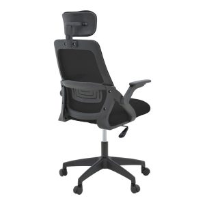 Καρέκλα γραφείου Peja  mesh ύφασμα μαύρο 58x60x107-117εκ