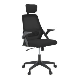 Καρέκλα γραφείου Peja  mesh ύφασμα μαύρο 58x60x107-117εκ