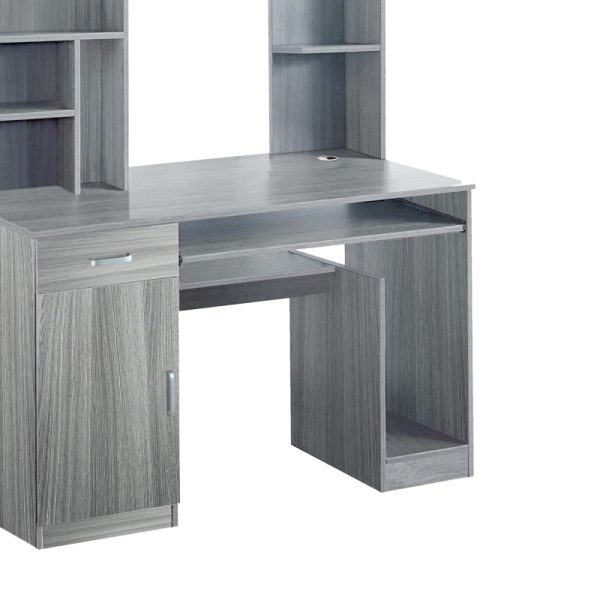Γραφείο υπολογιστή με βιβλιοθήκη Novelty  γκρι-oak 120x55x182εκ - Image 3