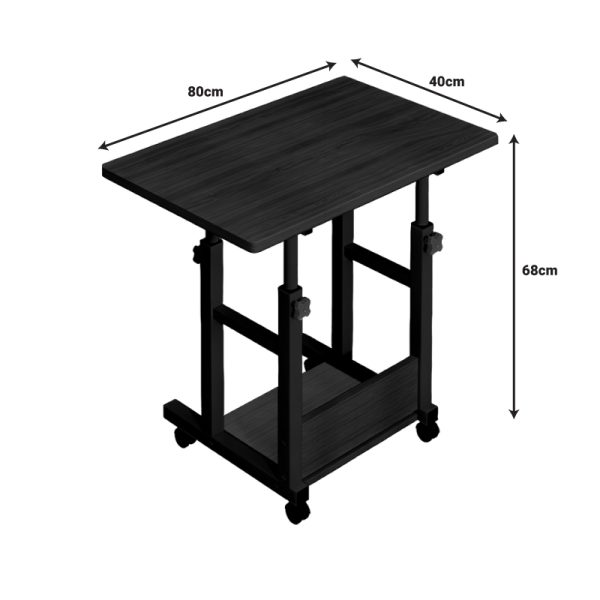 Γραφείο τροχήλατο Stolu  MDF-metal σε φυσικό-λευκό απόχρωση 60x40x68εκ - Image 3