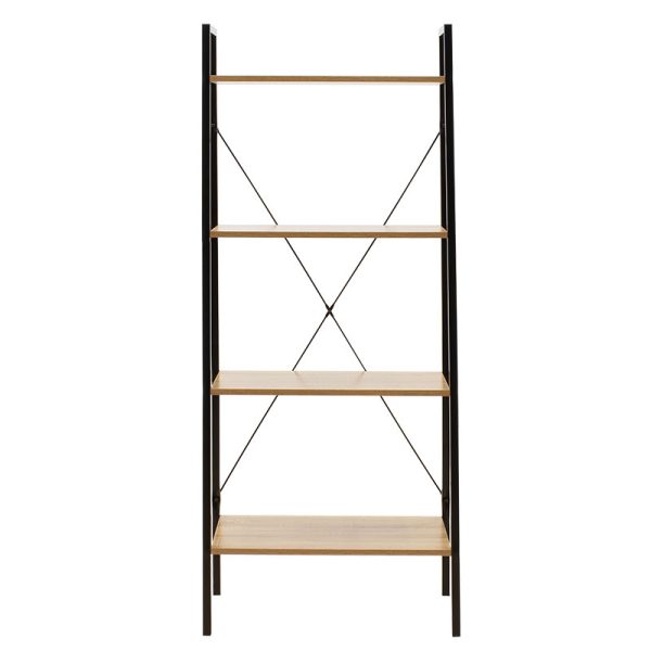 Βιβλιοθήκη- Ραφιέρα Ramon  φυσικό-μαύρο 60x23x145,5εκ - Image 2