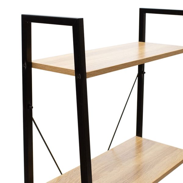 Βιβλιοθήκη- Ραφιέρα Ramon  φυσικό-μαύρο 60x23x145,5εκ - Image 3
