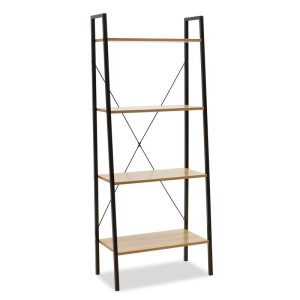 Βιβλιοθήκη- Ραφιέρα Ramon  φυσικό-μαύρο 60x23x145,5εκ