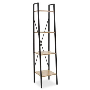 Βιβλιοθήκη Ramon  φυσικό-μαύρο 34×32,5×148εκ
