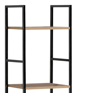 Βιβλιοθήκη Azuel  φυσικό-μαύρο μέταλλο 29×23.5×144εκ