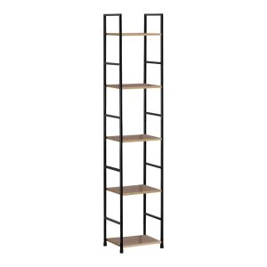 Βιβλιοθήκη Azuel  φυσικό-μαύρο μέταλλο 29×23.5×144εκ