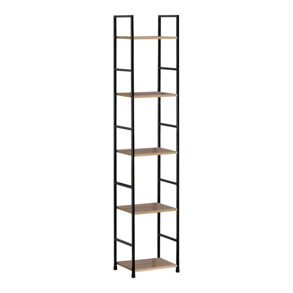 Βιβλιοθήκη Azuel  φυσικό-μαύρο μέταλλο 29x23.5x144εκ