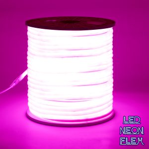 70597 TUBE 360° Degree Neon Flex Epistar LED SMD 2835 1m 12W/m 120LED/m 840lm/m 360° DC 230V Αδιάβροχη IP68 Ροζ Dimmable