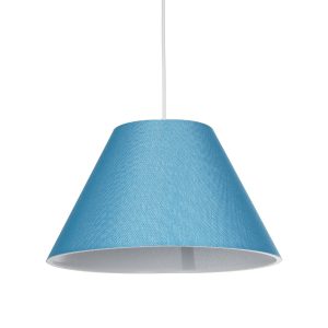 RIFT 203-0075 Μοντέρνο Κρεμαστό Φωτιστικό Καπέλο Μονόφωτο 1 x E27 IP20 Μπλε Ύφασμα – Μ35 x Π35 x Υ22.5cm