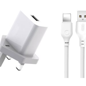 XO L99 Φορτιστής UK με Καλώδιο Lightning  2.4A
