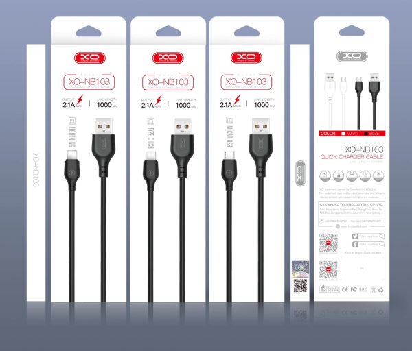 XO NB103 Καλώδιο Φόρτισης Micro 2m Μαύρο - Image 3