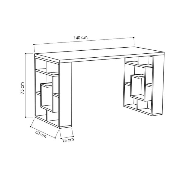 Γραφείο Labirent  λευκό 140x60x75εκ - Image 3