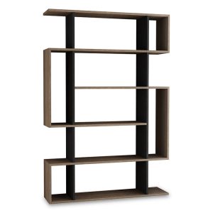 Βιβλιοθήκη MITO  σε χρώμα φυσικό-ανθρακί 108,5×25,5×161εκ