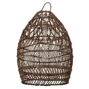 TAHITI 00711 Boho Κρεμαστό Φωτιστικό Πλέγμα Μονόφωτο 1 x E27 IP20 Καφέ Ξύλο – Μ38 x Π38 x Υ50cm