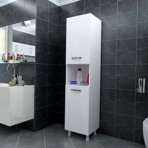 Ντουλάπα-στήλη Wanka  σε λευκή απόχρωση 30x32x144εκ