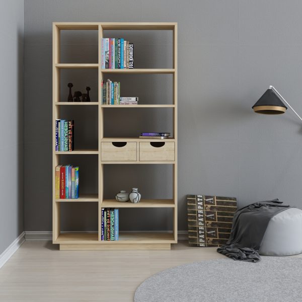 Βιβλιοθήκη με συρτάρια Dakin  σε oak απόχρωση 80x25x190εκ - Image 3