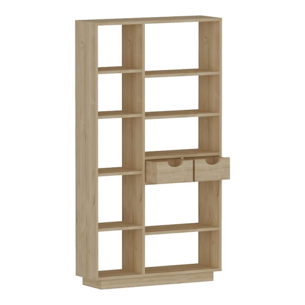 Βιβλιοθήκη με συρτάρια Dakin  σε oak απόχρωση 80x25x190εκ - Image 4