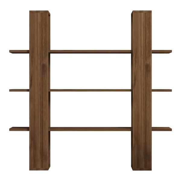Βιβλιοθήκη Yotek  σε καρυδί απόχρωση 120x23x120εκ - Image 4