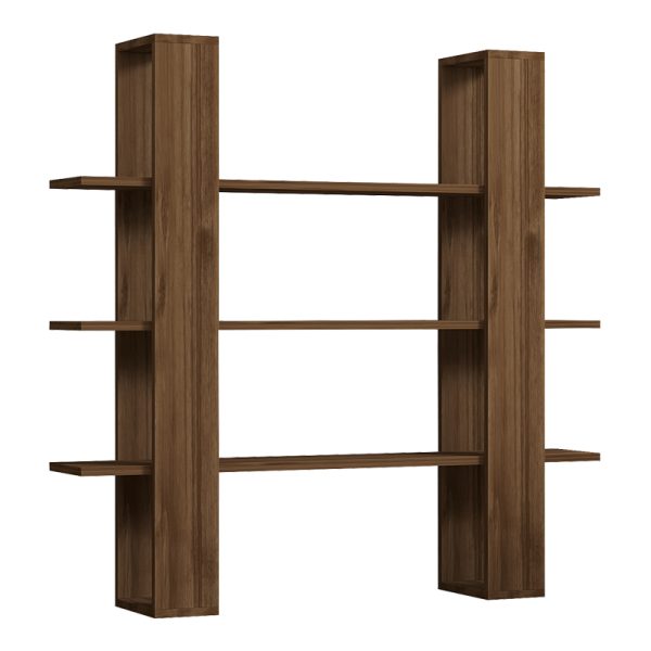 Βιβλιοθήκη Yotek  σε καρυδί απόχρωση 120x23x120εκ