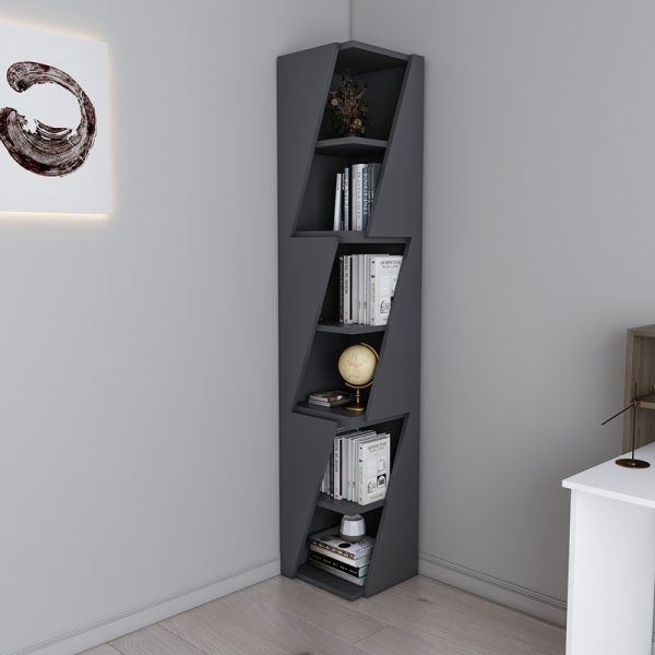 Βιβλιοθήκη στήλη Klaro  σε ανθρακί απόχρωση 32x32x165εκ - Image 3