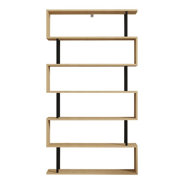 Βιβλιοθήκη Ziza  σε oak  απόχρωση 90x22x162.6εκ - Image 5