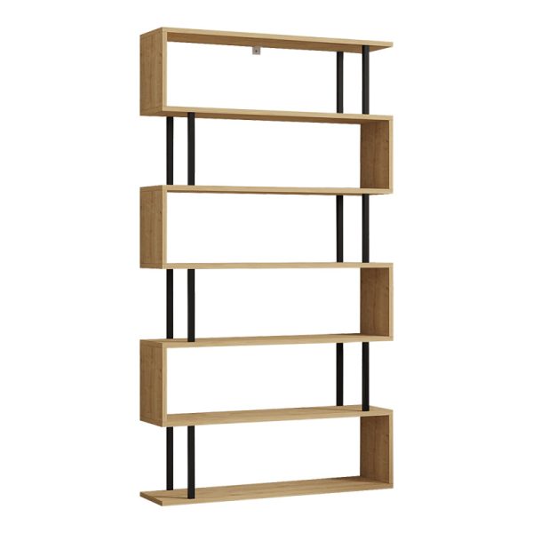 Βιβλιοθήκη Ziza  σε oak  απόχρωση 90x22x162.6εκ