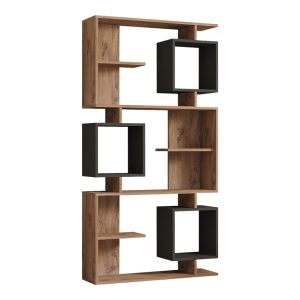 Βιβλιοθήκη Cubix  σε sonoma-ανθρακί απόχρωση 90×24,6×171,90εκ