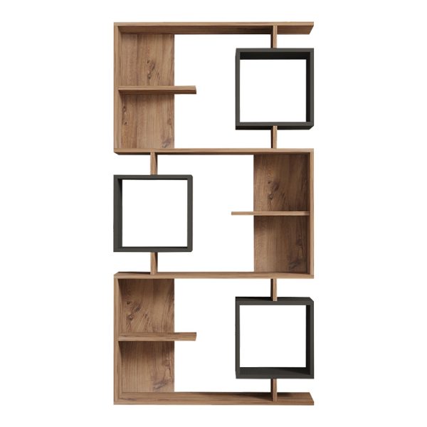 Βιβλιοθήκη Cubix  σε sonoma-ανθρακί απόχρωση 90x24,6x171,90εκ - Image 5