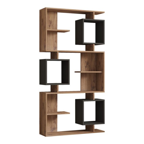 Βιβλιοθήκη Cubix  σε sonoma-ανθρακί απόχρωση 90x24,6x171,90εκ