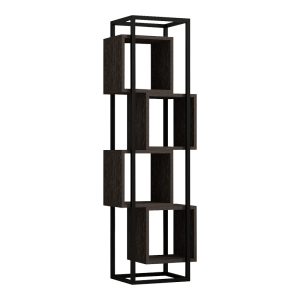 Βιβλιοθήκη Gridur  σε σκούρο καρυδί απόχρωση 44x29x140εκ