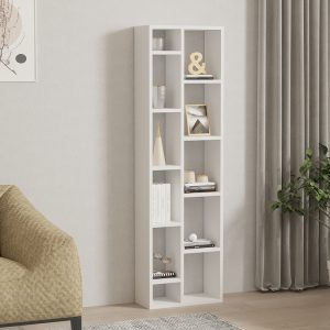 Βιβλιοθήκη Minicu  σε λευκή απόχρωση  44,4×19,6×150εκ