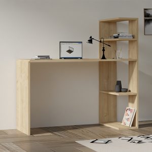 Γραφείο με βιβλιοθήκη Mergo  σε oak απόχρωση 121x51x75εκ