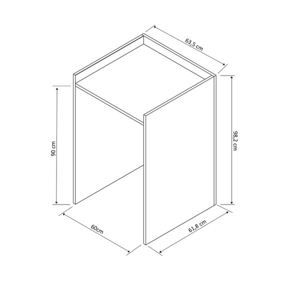 Έπιπλο πλυντηρίου Cuci  σε oak απόχρωση 60x62x99εκ - Image 4