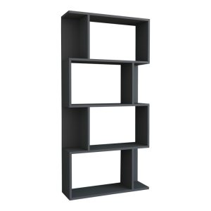 Βιβλιοθήκη Kadu  σε ανθρακί απόχρωση  72x22x147εκ