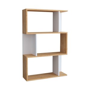 Βιβλιοθήκη Kadu  σε oak-λευκή απόχρωση  72x22x108εκ