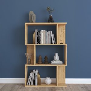 Βιβλιοθήκη Kadu  σε oak απόχρωση  72x22x108εκ