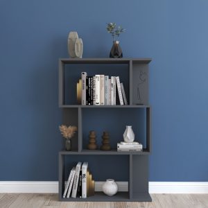 Βιβλιοθήκη Kadu  σε ανθρακί απόχρωση  72x22x108εκ
