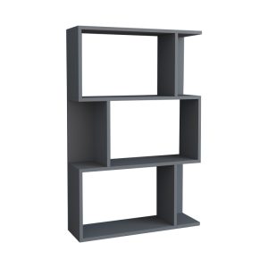 Βιβλιοθήκη Kadu  σε ανθρακί απόχρωση  72x22x108εκ