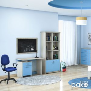 Βιβλιοθήκη παιδική σύνθετη Looney  χρώμα castillo-μπλε 80,5×36,5×183,5εκ